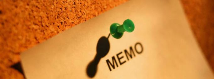 A picture of memo writting